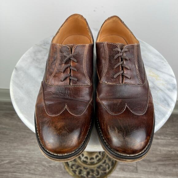 Bed Stu Men’s Brown Leather Wingtip Lace Up Oxfords Shoes (Sz 10) main image 9